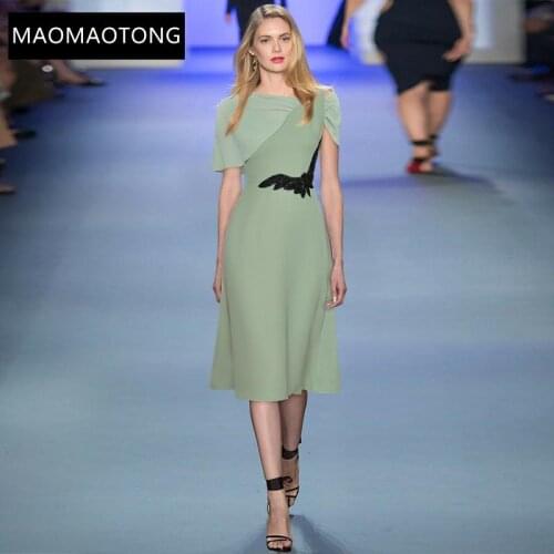 Womens Clothing Womens Clothing Fashion Designer Dress Summer Womens Dress Butterfly Sleeve Beading Slim Elegant Dresses