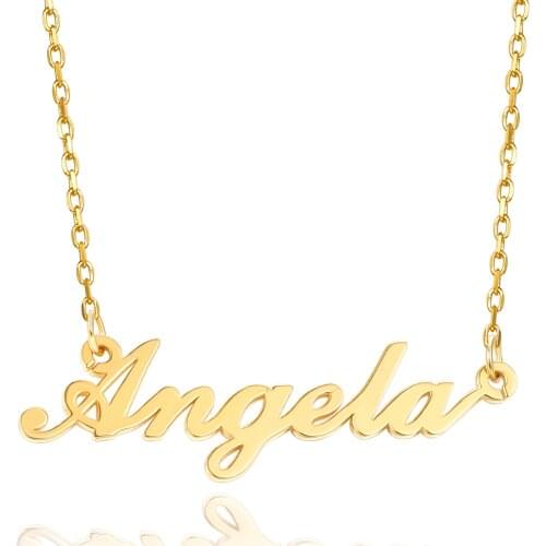 Gold Color Chains Name Necklace Personalise Stainless Steel Customized Nameplate Choker Pendant Necklaces Jewelry