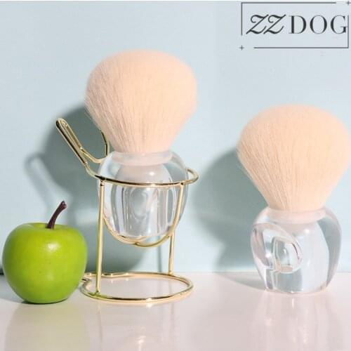 ZZDOG High-End Single Facial Fluffy Powder Blush Cosmetics Brush Soft Natural Hair Well-Designed Beauty Tools Portable With Bag