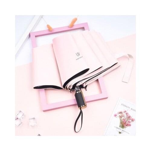 1pc Fashion Folding Umbrella 3 Bones Mini Pocket Shade Portable Rain Umbrella Outdoor Umbrellas Manual Gift Travel Fold Anti-UV