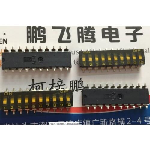 1PCS Taiwan Yuanda DIP DMR-10-V dial code switch 10-bit 10P key type flat dial patch 2.54 spacing