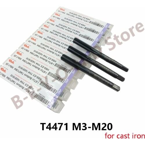 100% Original 5pcs YG1 Straight Flute Taps T4471 for Cast Irons M3 M4 M5 M6 M8 M10 M12 M14 M16 M18 M20 CNC Tapping Free Shipping