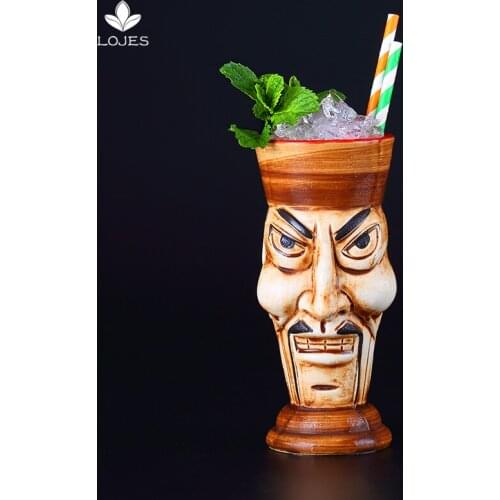 470ml Hawaii Ceramic Tiki Mug Creative Porcelain Beer Cup Wine Mug Bar Tools