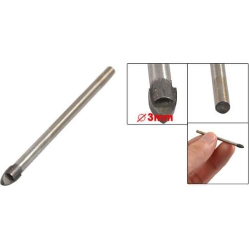 Carbide Tip 3mm Cutting Dia Tile Marble Glass Drill Bit 5 Pcs