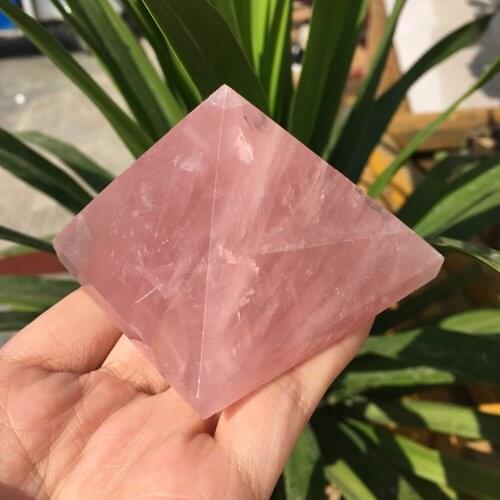 60mm natural rose quartz crystal pyramid point healing