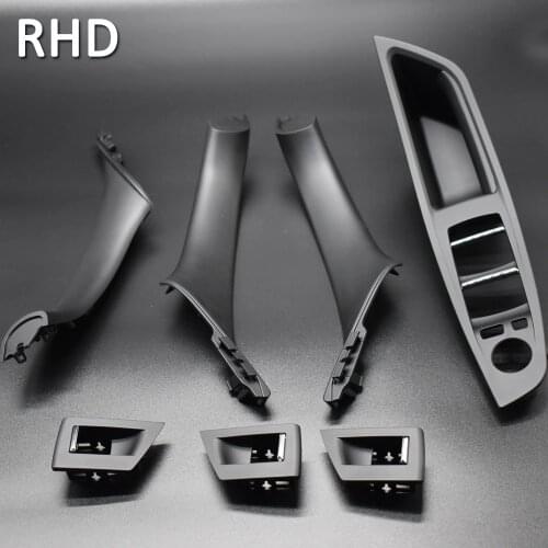 7PCS Right Hand Drive RHD For BMW 5 series F10 F11 520 525 Wine Car Interior Door Handle Inner Panel Pull Trim Cover Armrest