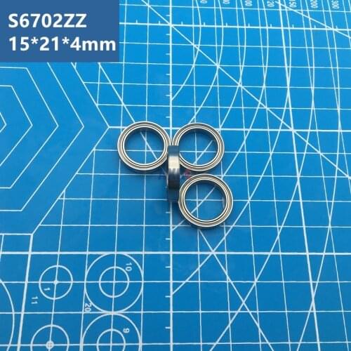 Free Shipping 20pcs high quality of S6702ZZ ultra-thin Stainless Steel Bearing S61702Z 15*21*4 Mm 440c Material S6702 Z