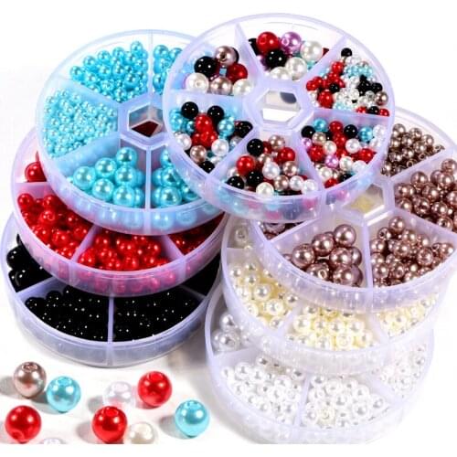 Imitation Round Pearls Beads 320pcs 4-8mm Mixed Size ABS Sew On Pedrarias DIY Bracelet Earrings Necklace Jewelry Making A126