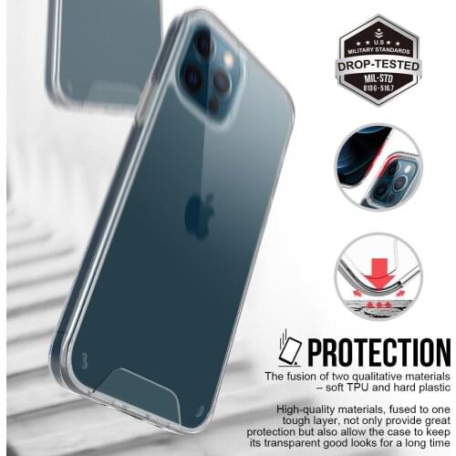 Case For iPhone 12 11 Pro Max 12 Mini XR X XS Max 6 6s 7 8 Plus SE 2020 Transparent Shockproof Acrylic Metal Keys Button Cover
