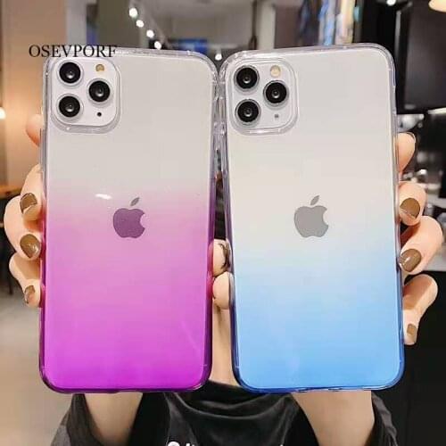 Gradient Color Phone Case For iPhone 12 11 Pro Max XR X XS Max SE Ultra Thin Funda for iPhone 6 6S 7 8 Plus Soft TPU Back Cover