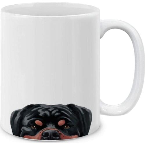 Black Tan Rottweiler Dog Ceramic Coffee Gift Mug Tea Cup, 11 OZ