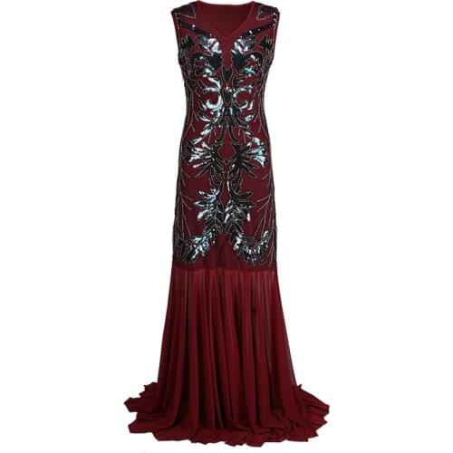 CQ 2020 Women 1920 S Flapper Dresses Vintage Great Gatsby Sequin Beads Party Dress Art Deco Double Sexy Sleeveless Costume Kleid
