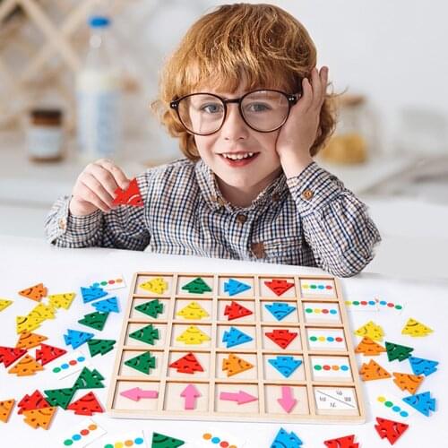 Kids Puzzle Sensory Board Toys Color Direction Arrow Matching Game Montessori Education Toys Logic Training Children Felt Toy