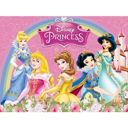 Disney Princess Party Backdrops Curtain Photobooth Backdrop Childrens Birthday Party Wall Decorations Backdrop Stand