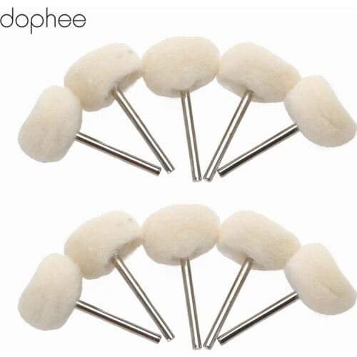 Dophee 20PCS Dremel Accessories Wool Polishing Brush Grinding Buffing Wheel Grinder Brushes for Drill Rotary Tool 3MM Shank