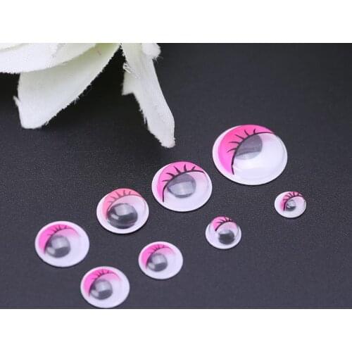 C5AA 100pcs Mixed Color Self Adhesive Eyes with Eyelashes for Doll Bear Stuffed Toy DIY Craft