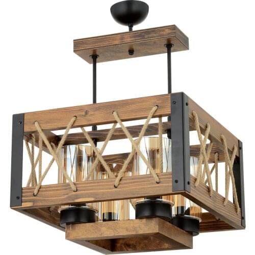 Brown Wood Detailed Chandelier