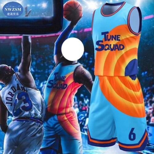 Space Jam Basketball Jersey Cosplay Costume Tune-Squad #6 James Top Shorts Goon Squad A New Legacy Basketball Uniform