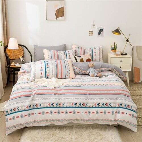 Fashion 2021 Bedding Set with Bedsheet Duvet Cover Pillowcase Nordic Plant Animals Twin Full Bedclothes Quilt Cover Home Textile