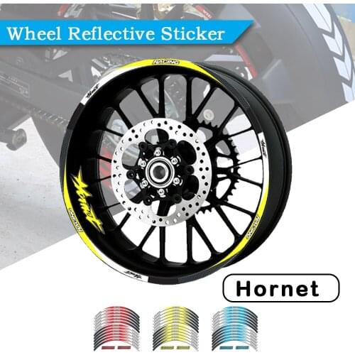 Motorcycle 12 Strips Sticker Decals Reflective Waterproof Wheel For HONDA HORNET CB600F CB400 CB599 CB600 Hornet 600 250 900