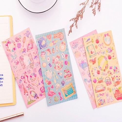 40pcs/lot Hot Stamping Romantic fairy tale world princess flower DIY Dariy Scrapbooking Stickers Planner decoration sticker