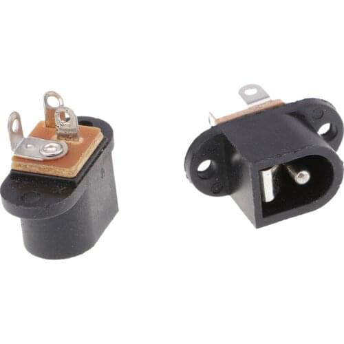 DC Power Panel Mount Socket Connector Jack Plug 5.5x2.1mm New Pack of 10