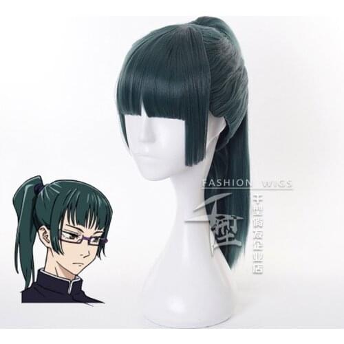 Anime Jujutsu Kaisen Maki Zenin Ponytail Wig Cosplay Costume Heat Resistant Synthetic Hair Women Carnival Party Wigs