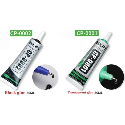 RELIFE 50ml CP-0002 Black Glue CP-0001 Transparent Adhesive Clear Liquid Glue Mobile Phone Frame Repair LCD Screen Glass Glue