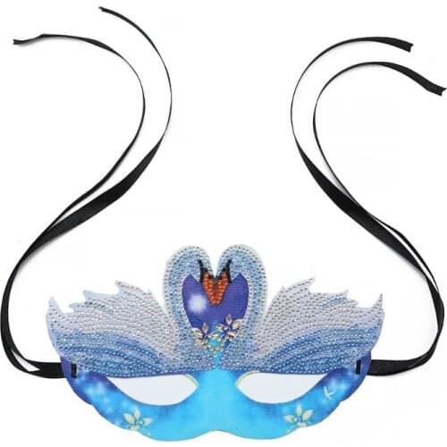 Swan Christmas Dance Mask Handmade DIY Diamond Mask for the Party Men and Women