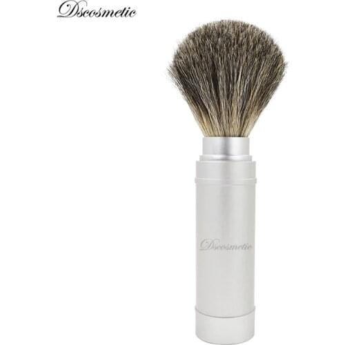 DScosmetic pure badger hair knot metal handle travel shaving brush