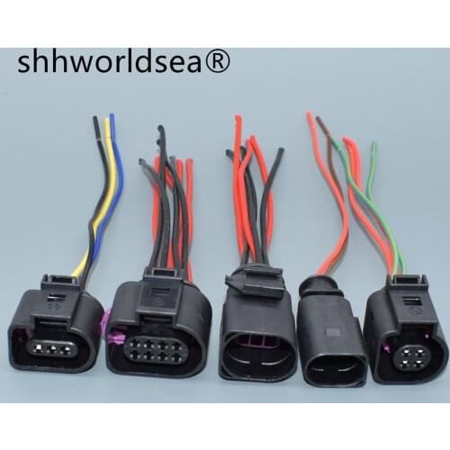 Shhworldsea 2,3,4,6,8Pin male female Electrical Harness Connector Plug Wiring For VW Audi A4 A6 A8 Q5 Q7 2004 - 2009 1J0973702