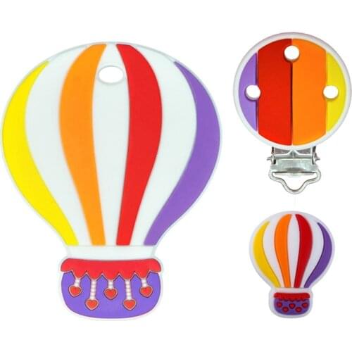 Silicone Rainbow Baby Teether Set Newborn Food Grade Silicone Teething Bead BPA Free Chewing Oral Nursing Toy DIY Pacifier Clip