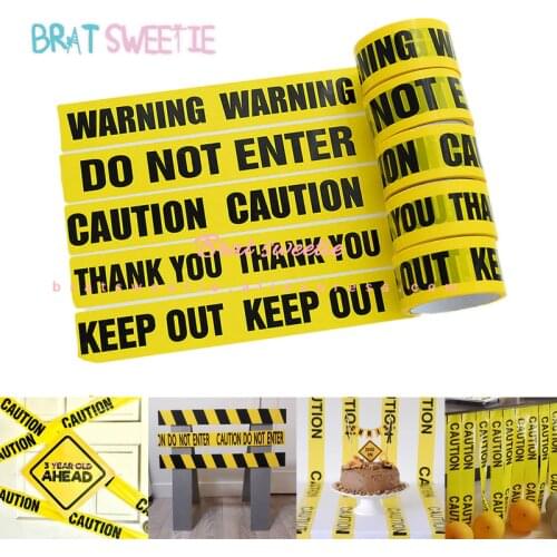 Construction Party Yellow Warning Tapes Sticker DIY Engineering Car Excavator Theme Kids Boys Birthday Party Decoration Supplies