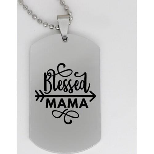 Ufine jewelry mom gift pendant army card blessed mama arrow stainless steel customed necklace N4347