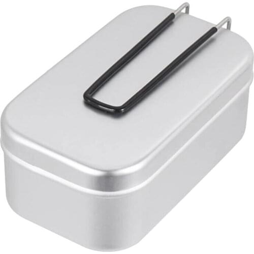 Tin Can Aluminum Lunch Box Foldable Folding Handle perfect for Cooking/Steaming Oven Camping/Climbing/Outdoor