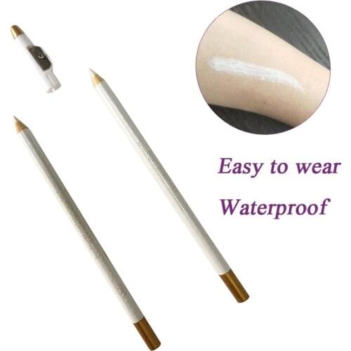 12pcs Tattoo Accessories White Color Eyebrow Pencil Waterproof Long lasting Eye brow Pencils Cosmetic Tool for Makeup Supplies