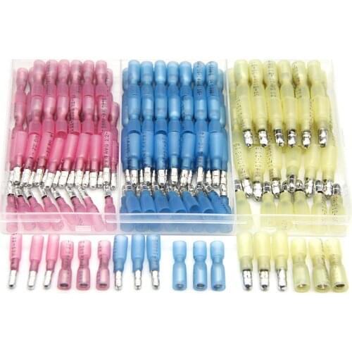 160Pcs 10-22AWG Seal Heat Shrink Bullet Female Male Electrical Wire Butt Connectors Splice Crimp Terminals Kit Assortment