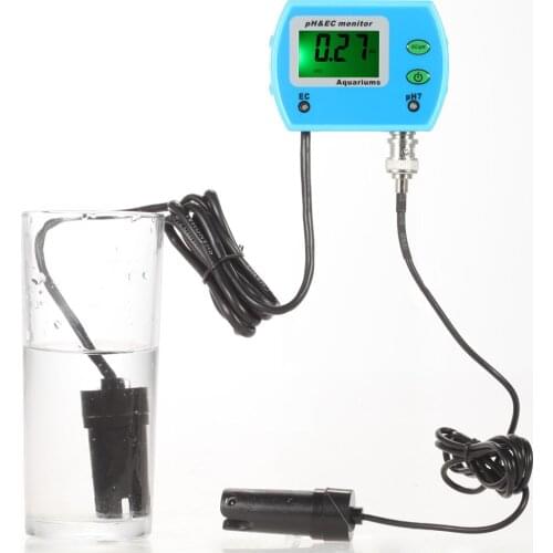 2 in 1 Multi Parameter Water Quality Tester Monitor PH/EC Water Testing Meter Acidometer For Aquarium Water Detector
