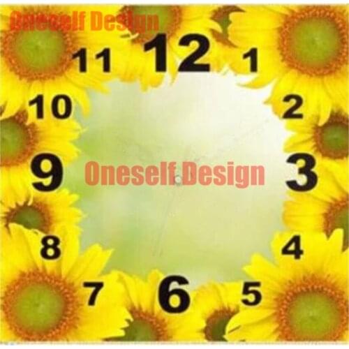 2021 new 5d diamond painting cross stitch clock sunflower diamond embroidery full diamond mosaic sale decoration home diy frame