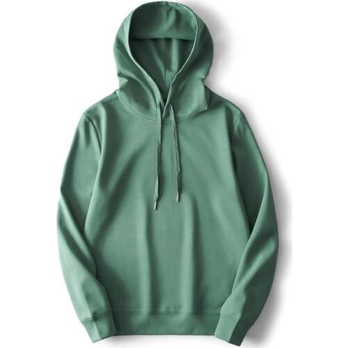 2021 Spring Men Thin Hoodie Cotton Hooded Coat Solid Color Casual Pullovers Top Quality Fashion Plus Size 5XL