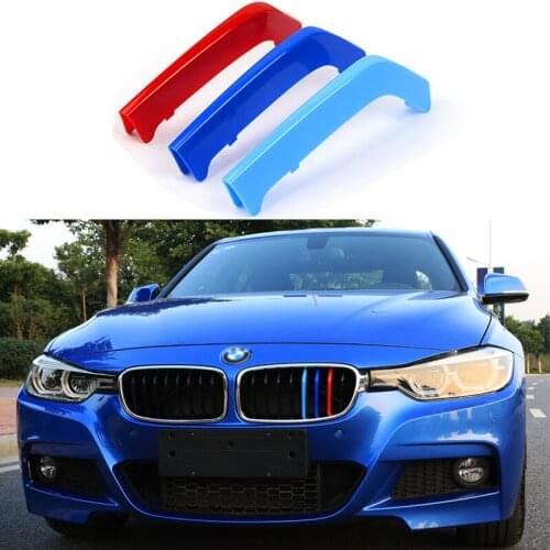 3D MotorSport Front Grille Trim M Performance Strips Grill Cover Decoration Stickers for BMW 3 Series F30 F31 F35