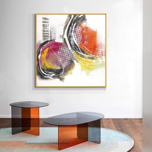 Abstract Geometric Painting 100% Hand Painted Oil Painting On Canvas Modern Wall Art Paintings Poster Wall Art For Home Decor
