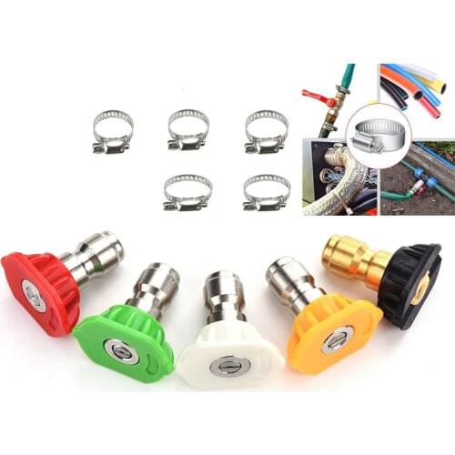 Quick Connector Car Washing Nozzles Metal Jet Lance Nozzle High Pressure Washer Spray Nozzle 5pcs/Set 1/4" Portable Washing