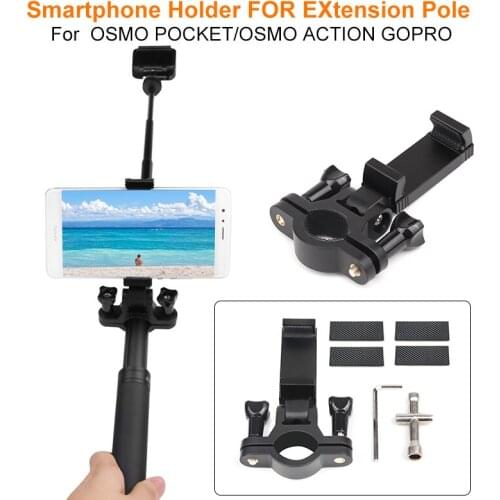 Smartphone Bracket Holder For Selfie Sticker Extension Pole Rod for OSMO POCKET /ACTION GOPRO Sports Cameras Accessories