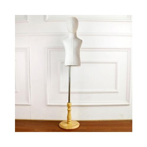 2-4 Year Children Mannequin Body Half-Style Models Props,Clothing White Lince Fabric Wood Disc Base Pet No Hand ,1pc D347