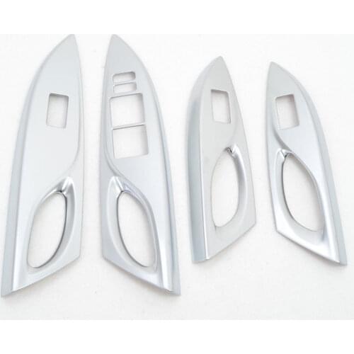 For Toyota Vios Yaris 2013 2014 2015 4pcs ABS Interior Window Lifter Door Armrests Cover Decorative Accessories Car-styling