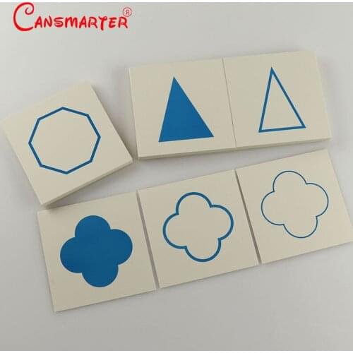 Montessori Educational Teaching Cards for Geome Demonstration Tray Card Toys Paper Materials 108 Pieces Early Learning SE037-A3