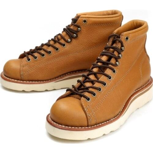 Fashion Designer Vintage Handmade Men Shoes Goodyear-Welted Cow Leather Ankle Boots Wings Autumn Winter Tooling Motorcycle Boots