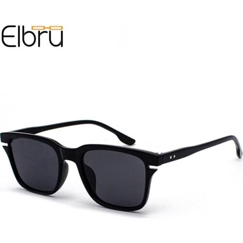 Elbru Polarized Personality Sunglasses Square Big Frame Trendy Sun Glasses For Men Driving Soft Dark Color Lens Sunshades Unisex