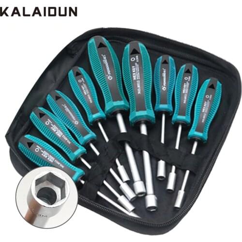 KALAIDUN Insulated Socket Screwdriver Set Electrician Allen Screw Driver Set Hex Nut Key Hexagon Magnetic 3-11mm Hand Tools